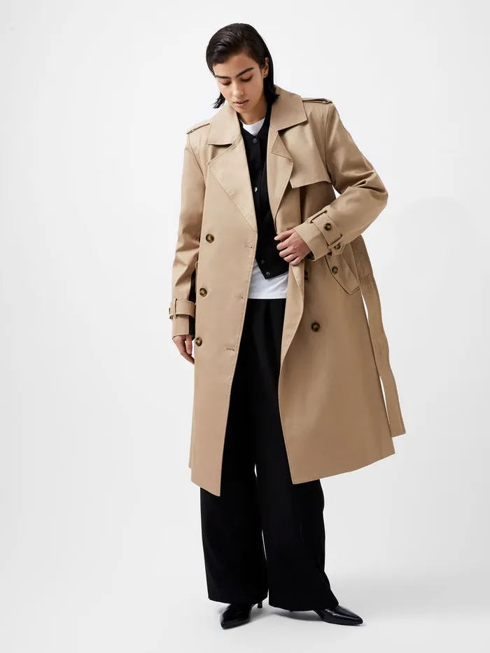 Woman Coats and Jackets French Connection Coco Twill Trench Coat Autumn Camel Woman Coats and Jackets French Connection Coco Twill Trench Coat Autumn Camel