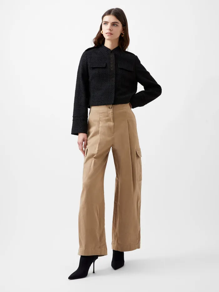 Woman Coats and Jackets French Connection Felice Tweed Military Jacket Blackout Woman Coats and Jackets French Connection Felice Tweed Military Jacket Blackout