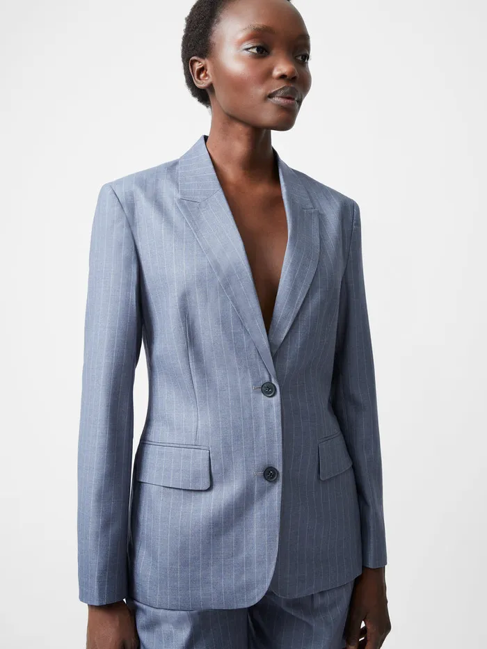 Woman Coats and Jackets French Connection Fiorella Pinstripe Blazer Grey