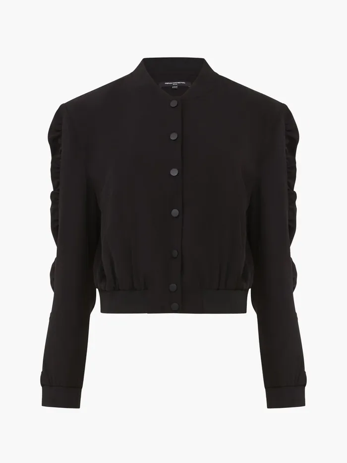 Woman Coats and Jackets French Connection Harrie Suiting Bomber Jacket Blackout Woman Coats and Jackets French Connection Harrie Suiting Bomber Jacket Blackout