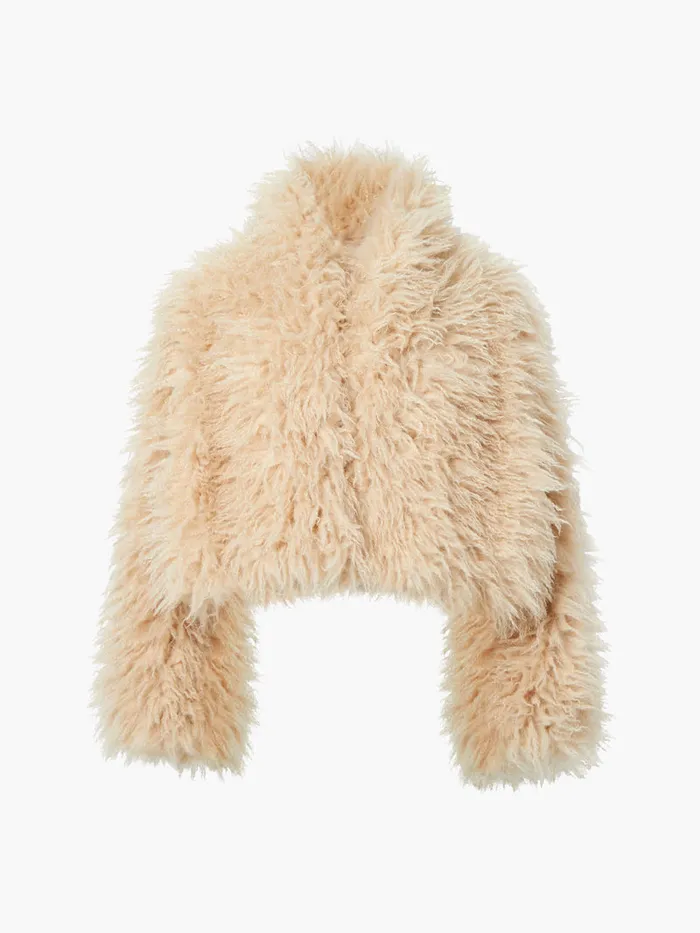 Woman Coats and Jackets French Connection Harvey Faux Fur Jacket Light Beige