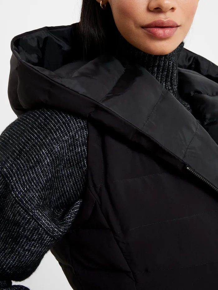 Woman Coats and Jackets French Connection Iolini Puffer Midi Gilet Blackblack