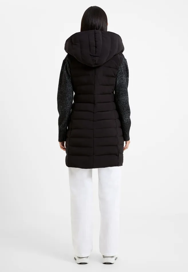 Woman Coats and Jackets French Connection Iolini Puffer Midi Gilet Blackblack