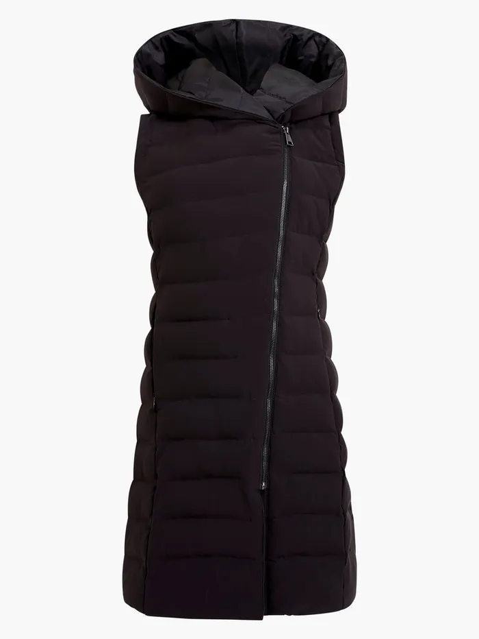 Woman Coats and Jackets French Connection Iolini Puffer Midi Gilet Blackblack