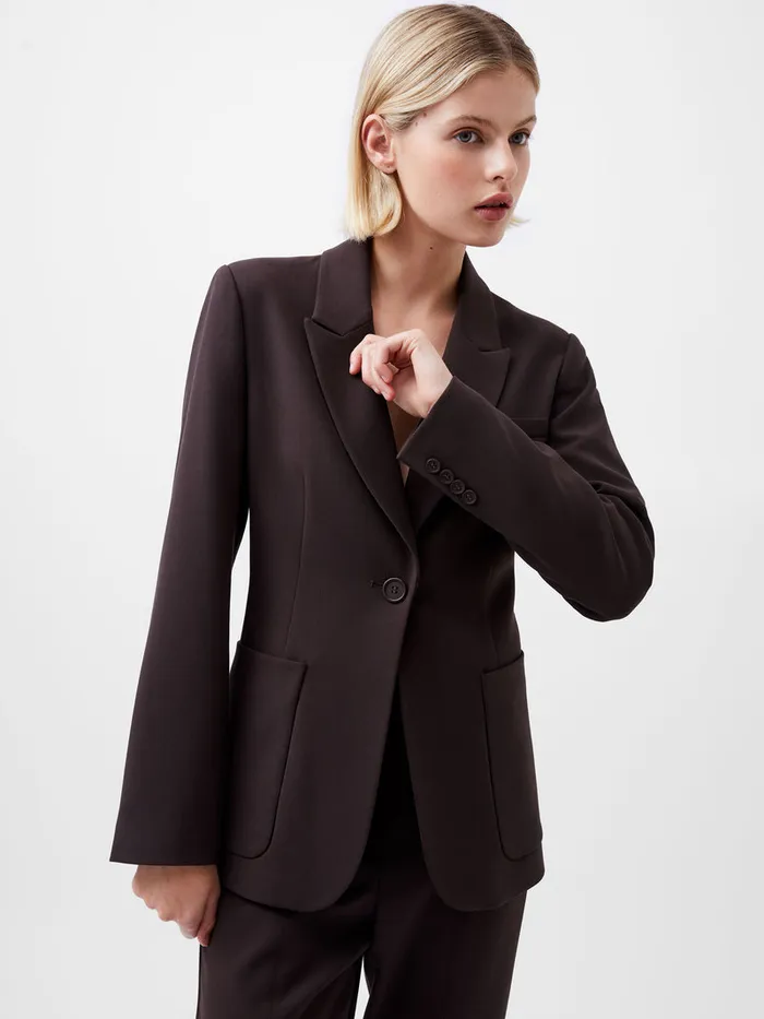 Woman Coats and Jackets French Connection Whisper Blazer Chocolate Ganache Woman Coats and Jackets French Connection Whisper Blazer Chocolate Ganache