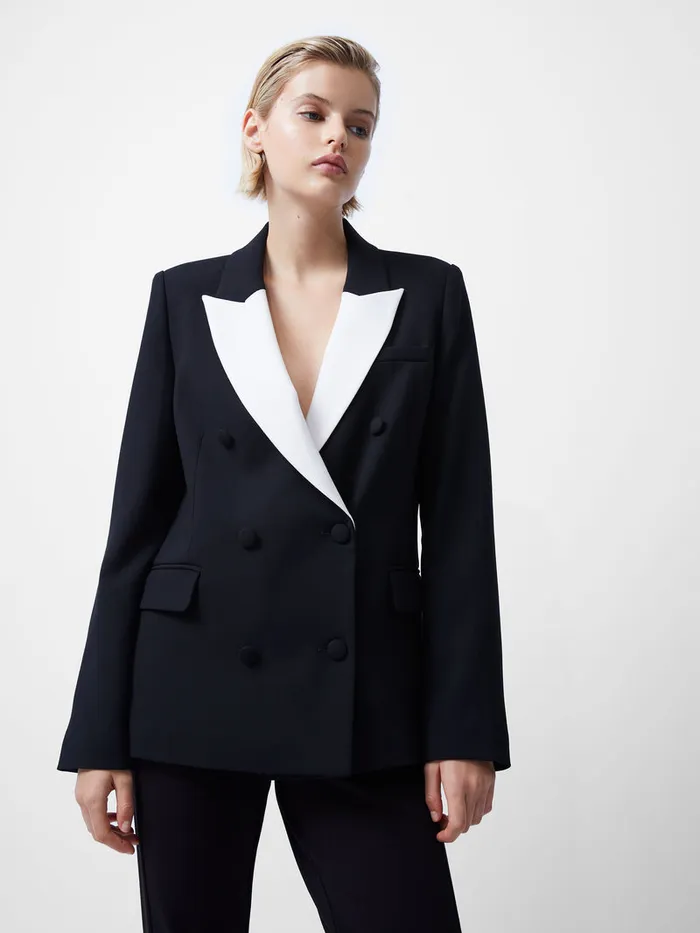 Woman Coats and Jackets French Connection Whisper Double Breasted Blazer Blackoutclassic Crm Woman Coats and Jackets French Connection Whisper Double Breasted Blazer Blackoutclassic Crm