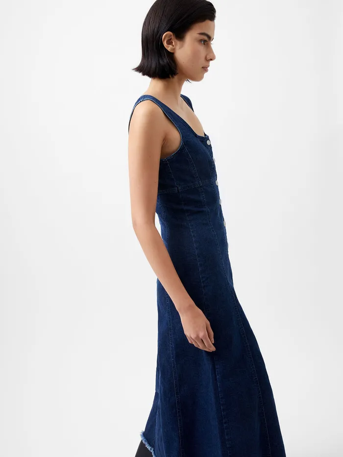 Woman Dresses French Connection Arywode Denim Dress Mid Wash Woman Dresses French Connection Arywode Denim Dress Mid Wash