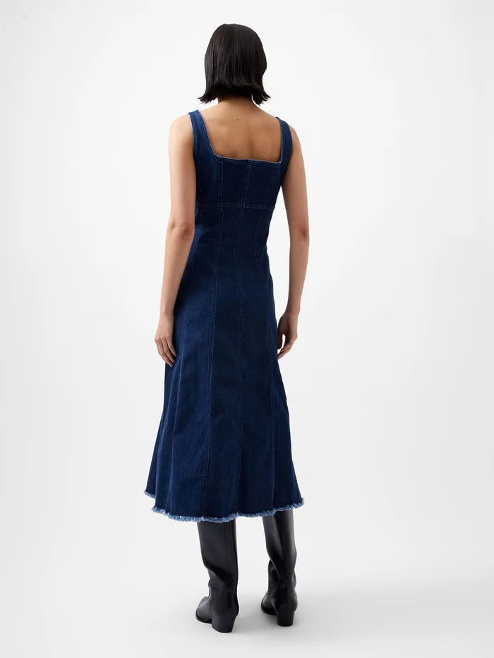 Woman Dresses French Connection Arywode Denim Dress Mid Wash Woman Dresses French Connection Arywode Denim Dress Mid Wash