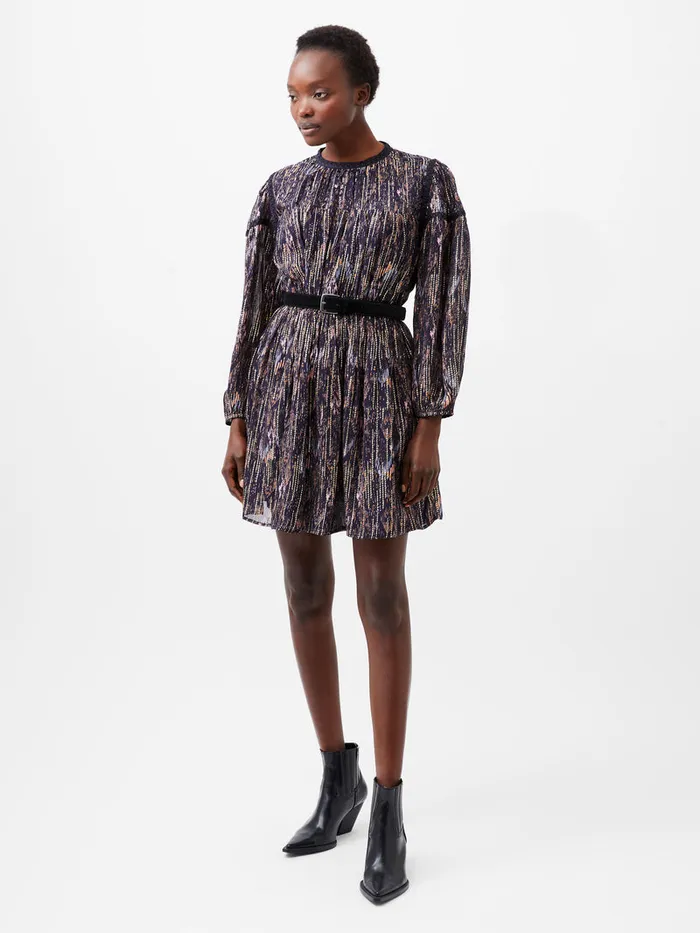 Woman Dresses French Connection Carissa Lurex Jacquard Sequin Mini Dress Marine Woman Dresses French Connection Carissa Lurex Jacquard Sequin Mini Dress Marine