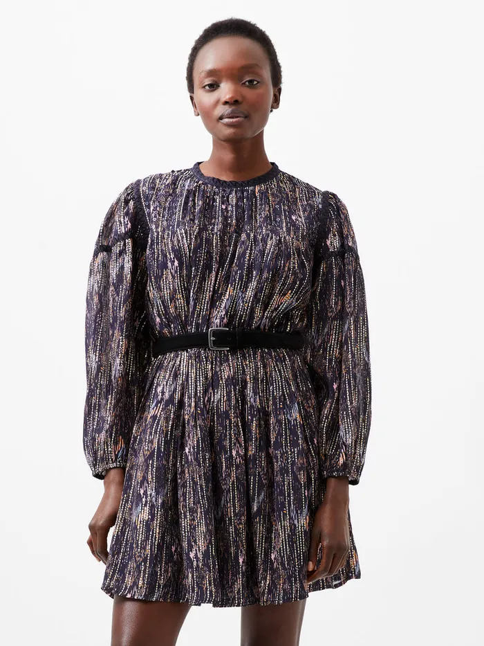 Woman Dresses French Connection Carissa Lurex Jacquard Sequin Mini Dress Marine Woman Dresses French Connection Carissa Lurex Jacquard Sequin Mini Dress Marine