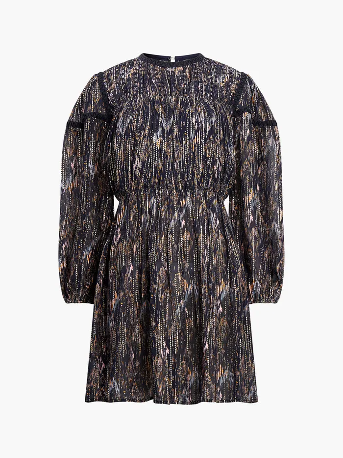 Woman Dresses French Connection Carissa Lurex Jacquard Sequin Mini Dress Marine Woman Dresses French Connection Carissa Lurex Jacquard Sequin Mini Dress Marine