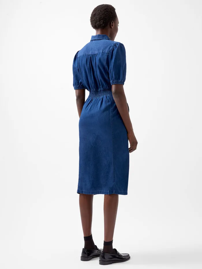 Woman Dresses French Connection Chambray Button Through Denim Shirt Dress Mid Wash Woman Dresses French Connection Chambray Button Through Denim Shirt Dress Mid Wash