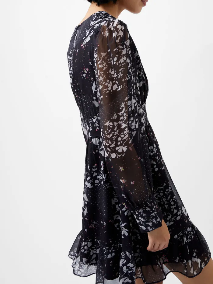 Woman Dresses French Connection Collage Hallie Crinkle Mini Dress Blackout Multi Woman Dresses French Connection Collage Hallie Crinkle Mini Dress Blackout Multi