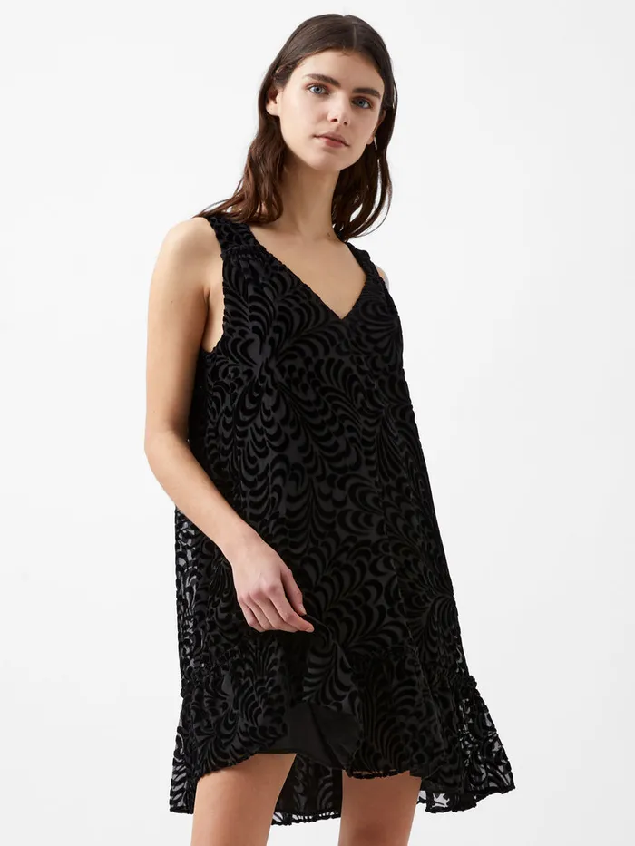Woman Dresses French Connection Diandra Devore Shift Dress Blackout