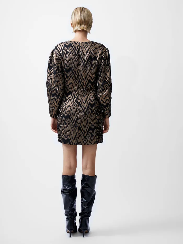 Woman Dresses French Connection Ellery Eco Jacquard Puff Sleeve Mini Dress Blackoutcopper Woman Dresses French Connection Ellery Eco Jacquard Puff Sleeve Mini Dress Blackoutcopper