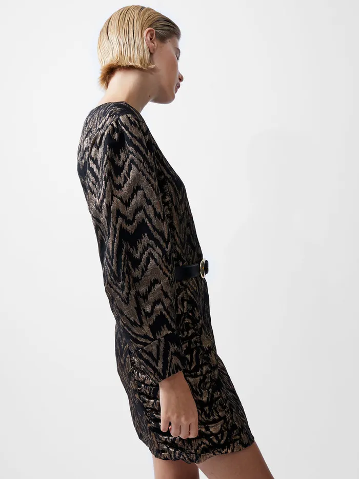 Woman Dresses French Connection Ellery Eco Jacquard Puff Sleeve Mini Dress Blackoutcopper Woman Dresses French Connection Ellery Eco Jacquard Puff Sleeve Mini Dress Blackoutcopper