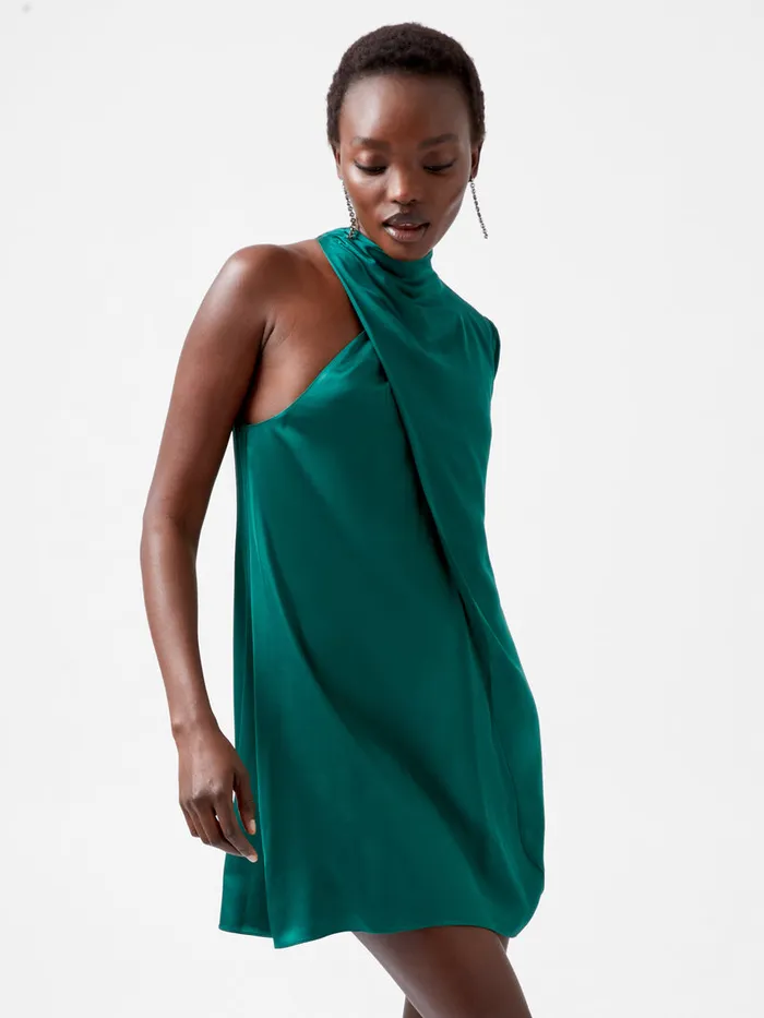 Woman Dresses French Connection Ennis Eco Satin Asymmetric Mini Dress Forest Woman Dresses French Connection Ennis Eco Satin Asymmetric Mini Dress Forest