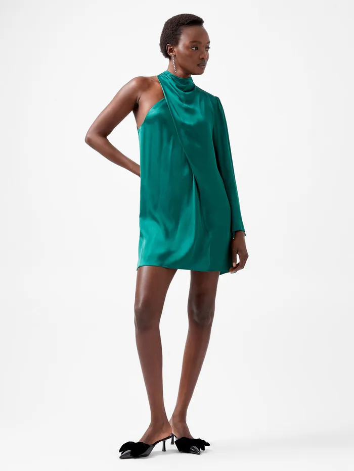Woman Dresses French Connection Ennis Eco Satin Asymmetric Mini Dress Forest Woman Dresses French Connection Ennis Eco Satin Asymmetric Mini Dress Forest