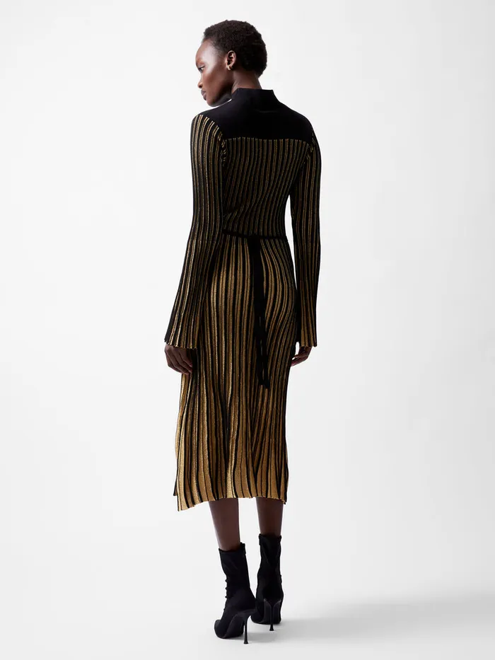 Woman Dresses French Connection Journee Mari Lurex Long Sleeve Dress Blackout Woman Dresses French Connection Journee Mari Lurex Long Sleeve Dress Blackout