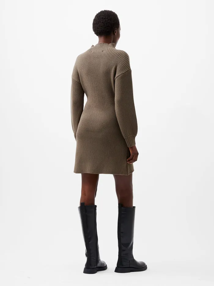 Woman Dresses French Connection Myla Babysoft Mini Dress Tarmac Khaki Woman Dresses French Connection Myla Babysoft Mini Dress Tarmac Khaki