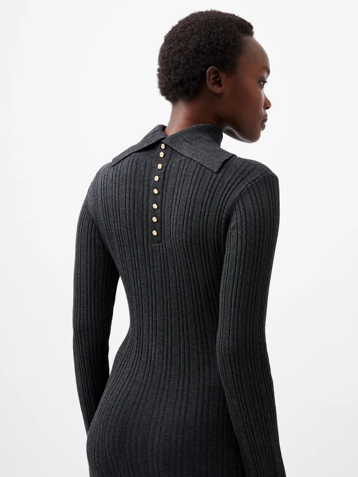 Woman Dresses French Connection Nia Mari Knit Dress Charcoal Mel Woman Dresses French Connection Nia Mari Knit Dress Charcoal Mel