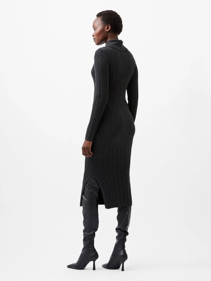 Woman Dresses French Connection Nia Mari Knit Dress Charcoal Mel Woman Dresses French Connection Nia Mari Knit Dress Charcoal Mel
