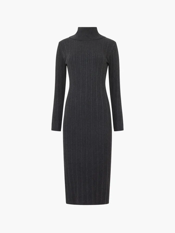 Woman Dresses French Connection Nia Mari Knit Dress Charcoal Mel Woman Dresses French Connection Nia Mari Knit Dress Charcoal Mel
