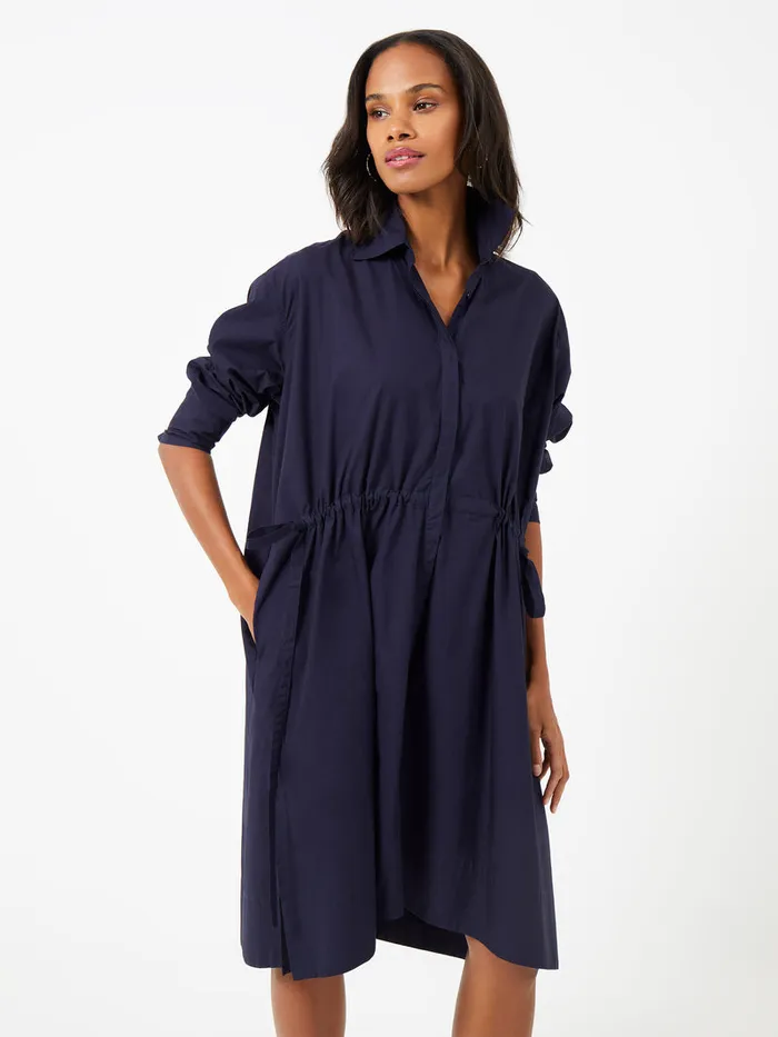 Woman Dresses French Connection Rhodes Poplin Shirt Dress Marine