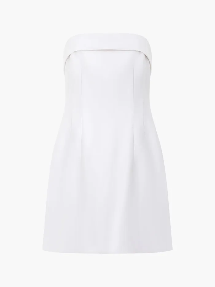 Woman Dresses French Connection Structured Satin Bandeau Mini Dress Classic Cream Woman Dresses French Connection Structured Satin Bandeau Mini Dress Classic Cream