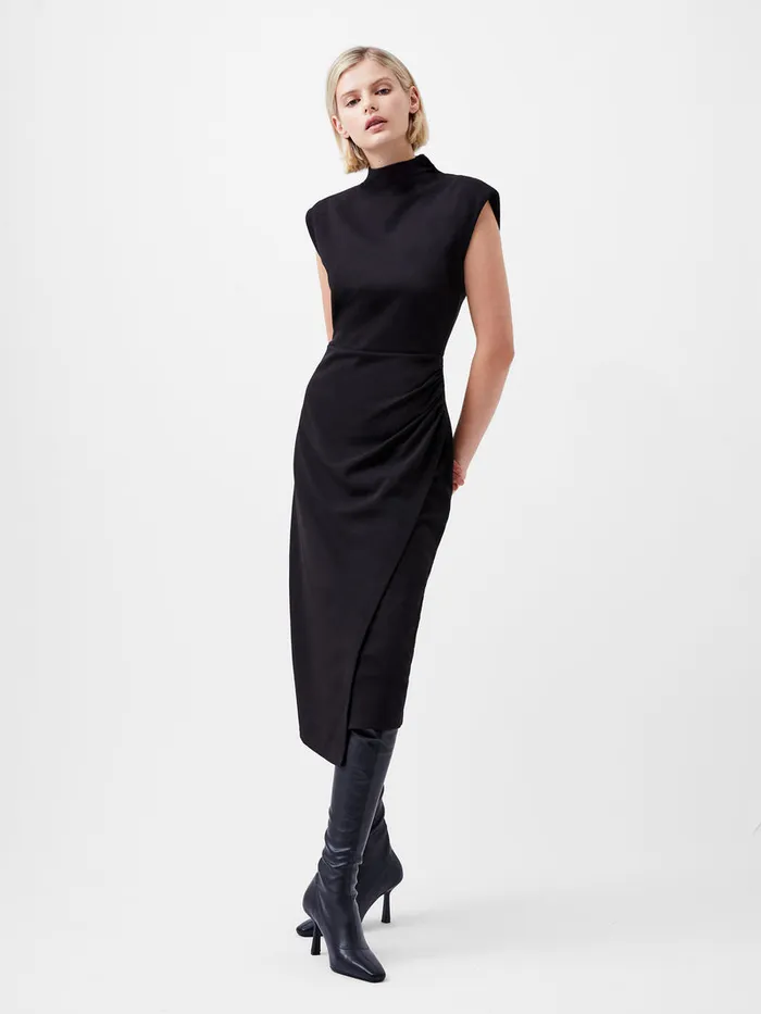 Woman Dresses French Connection Textured Jersey Dress Blackout