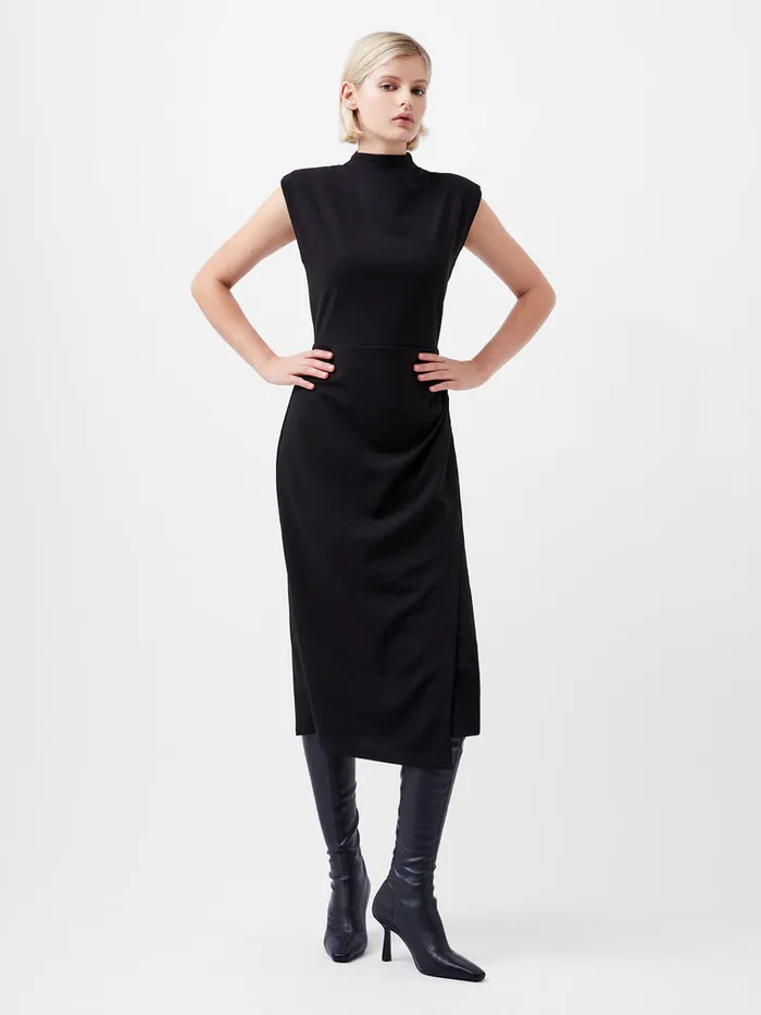 Woman Dresses French Connection Textured Jersey Dress Blackout Woman Dresses French Connection Textured Jersey Dress Blackout