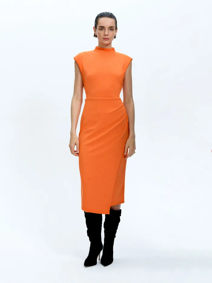Woman Dresses French Connection Textured Jersey Dress Coral Rose