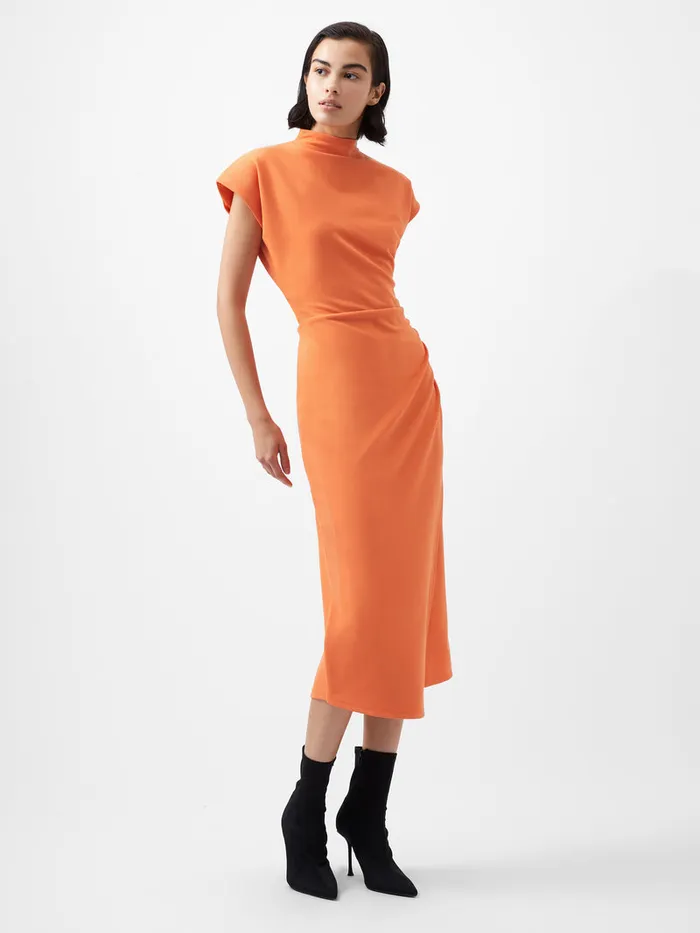 Woman Dresses French Connection Textured Jersey Dress Coral Rose Woman Dresses French Connection Textured Jersey Dress Coral Rose