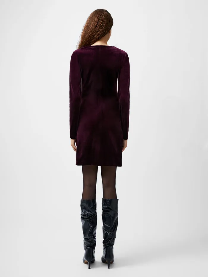 Woman Dresses French Connection Viola Velvet Long Sleeve Bodycon Mini Dress Burgundy Red Woman Dresses French Connection Viola Velvet Long Sleeve Bodycon Mini Dress Burgundy Red