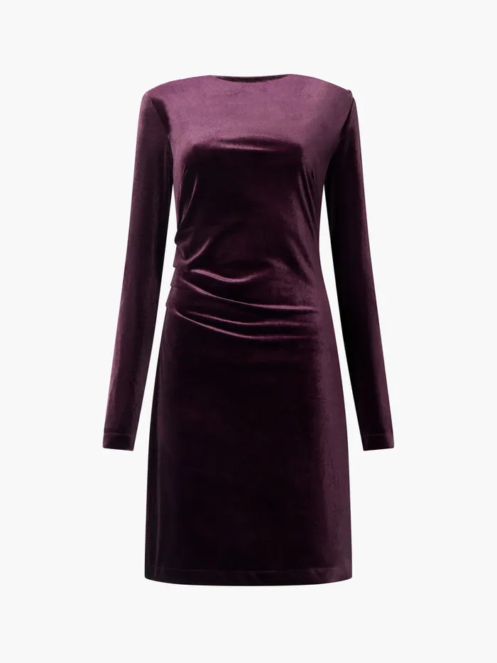 Woman Dresses French Connection Viola Velvet Long Sleeve Bodycon Mini Dress Burgundy Red Woman Dresses French Connection Viola Velvet Long Sleeve Bodycon Mini Dress Burgundy Red
