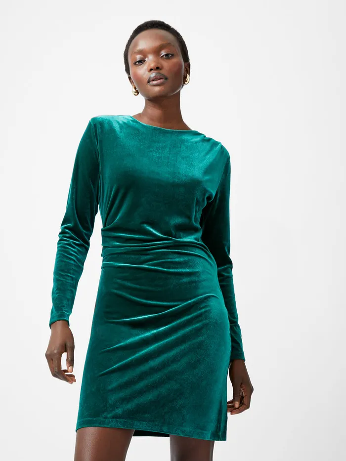 Woman Dresses French Connection Viola Velvet Long Sleeve Bodycon Mini Dress Forest Woman Dresses French Connection Viola Velvet Long Sleeve Bodycon Mini Dress Forest