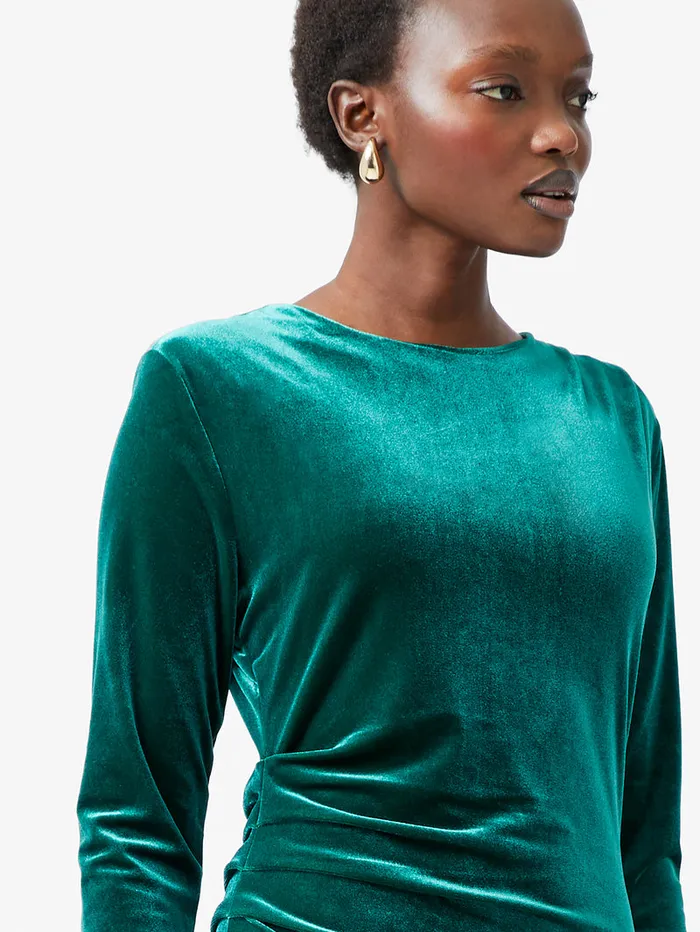Woman Dresses French Connection Viola Velvet Long Sleeve Bodycon Mini Dress Forest Woman Dresses French Connection Viola Velvet Long Sleeve Bodycon Mini Dress Forest