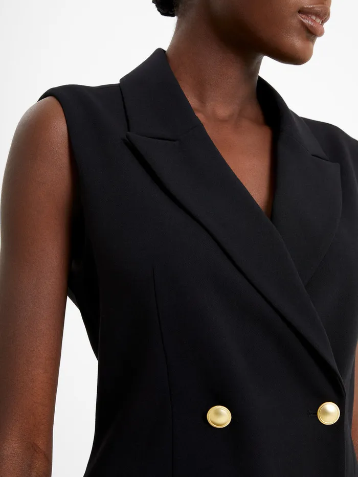 Woman Dresses French Connection Whisper Sleeveless Tux Mini Dress Blackout Woman Dresses French Connection Whisper Sleeveless Tux Mini Dress Blackout