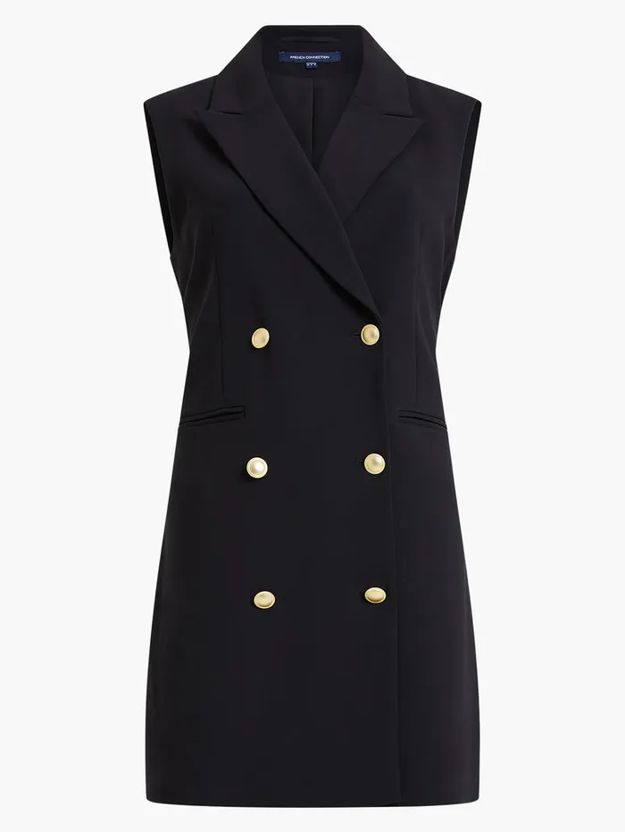 Woman Dresses French Connection Whisper Sleeveless Tux Mini Dress Blackout Woman Dresses French Connection Whisper Sleeveless Tux Mini Dress Blackout