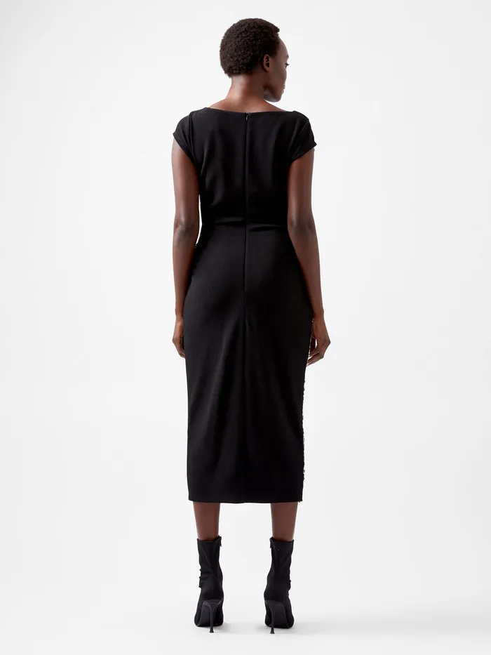 Woman Dresses French Connection Zanna Jersey Sequin Mix Midi Dress Blackout Woman Dresses French Connection Zanna Jersey Sequin Mix Midi Dress Blackout
