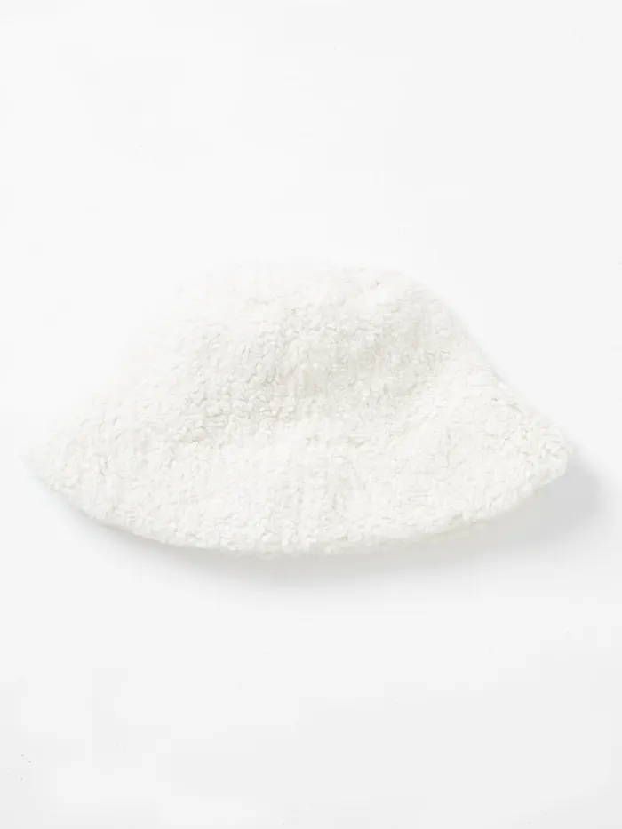 Woman Hats French Connection Faux Shearling Bucket Hat Oatmeal