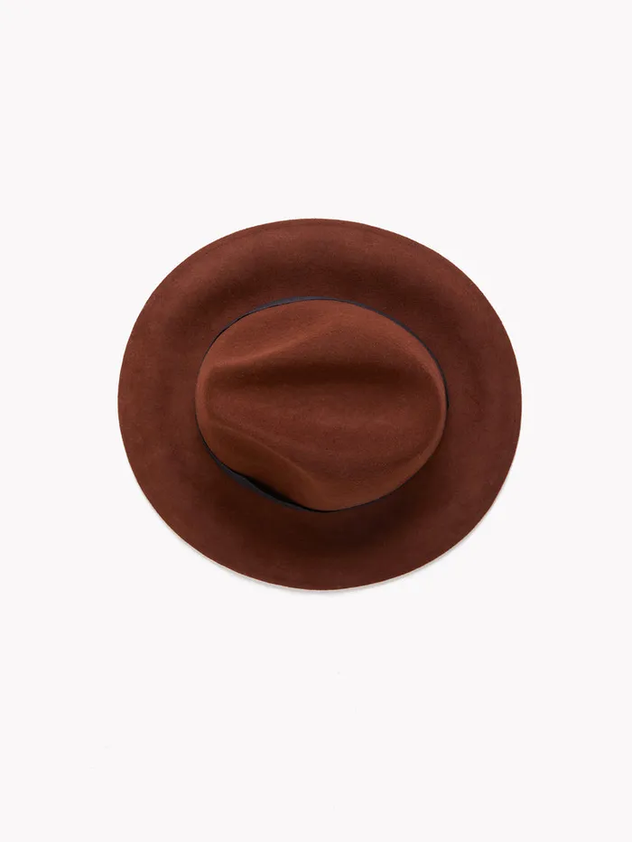 Woman Hats French Connection Felt Trilby Hat Tobacco Brown