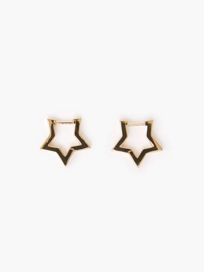 Woman Jewellery French Connection Chunky Star Hoop Earrings Gold
