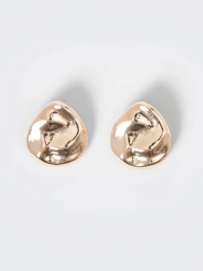 Woman Jewellery French Connection Irregular Pebble Stud Earrings Gold