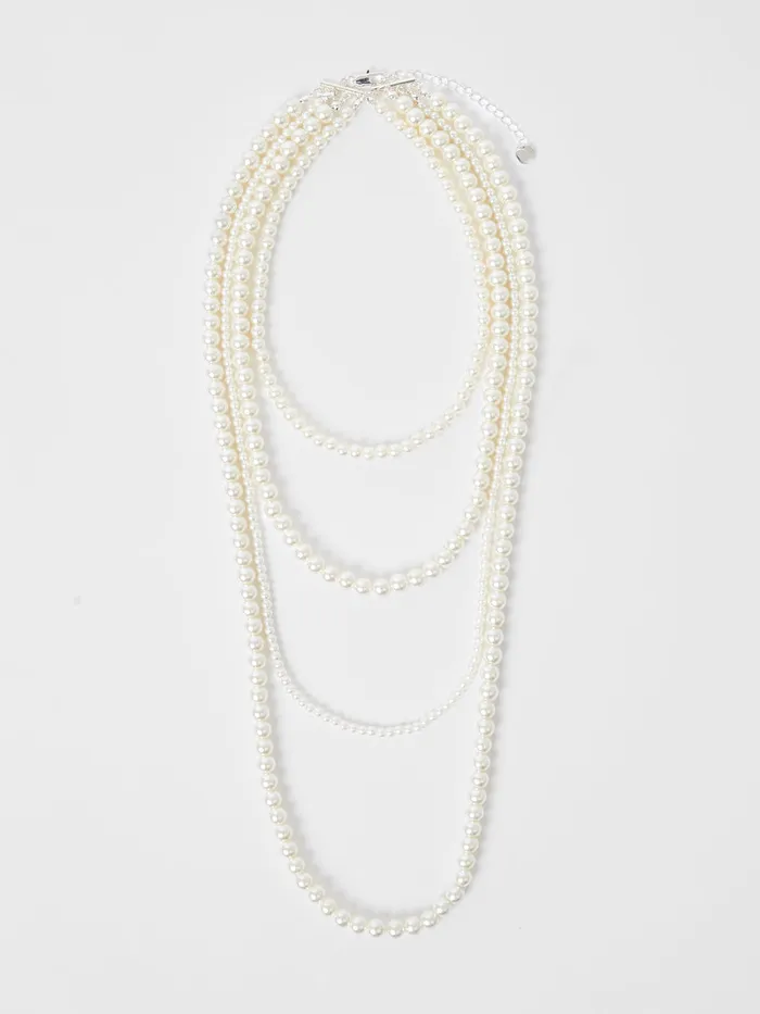 Woman Jewellery French Connection Layered Faux Pearl Necklace White