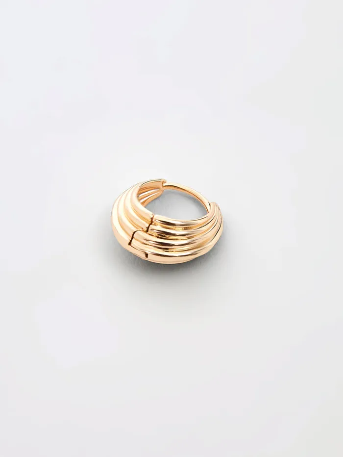 Woman Jewellery French Connection Ridged Huggie Hoop Earrings Gold Woman Jewellery French Connection Ridged Huggie Hoop Earrings Gold