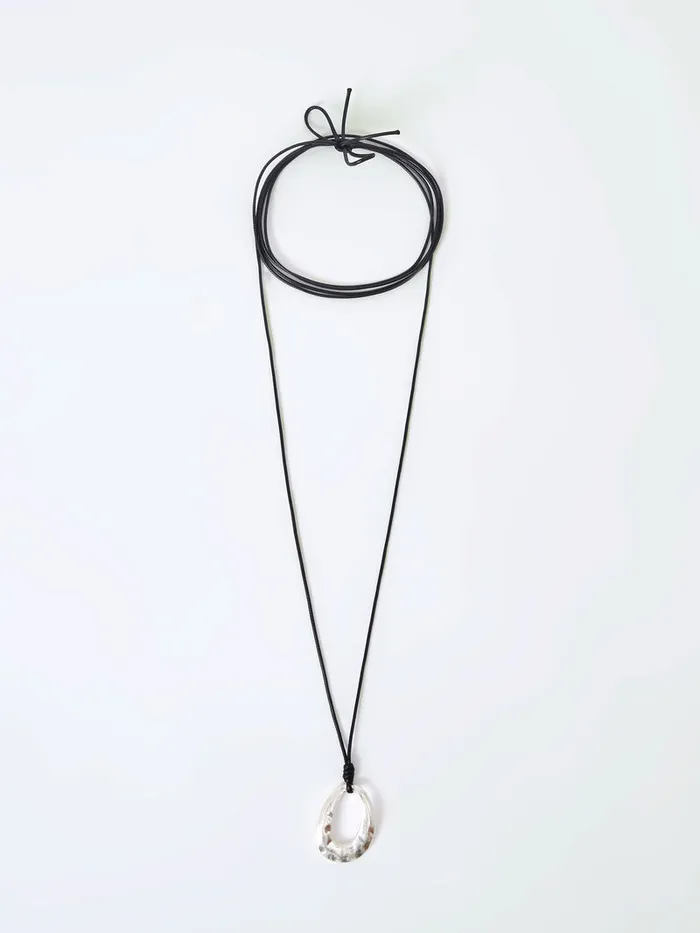 Woman Jewellery French Connection Rope Drop Pendant Necklace Silverblack