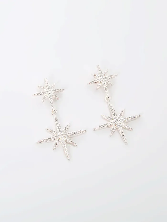 Woman Jewellery French Connection Star Crystal Drop Earrings Silver Woman Jewellery French Connection Star Crystal Drop Earrings Silver