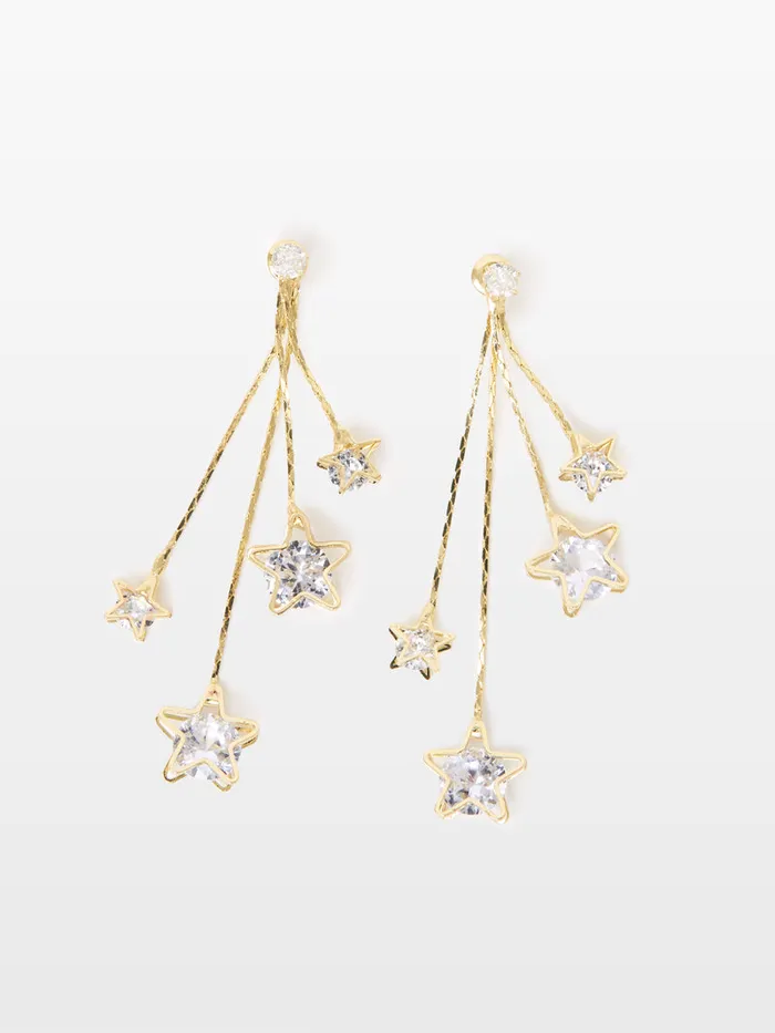 Woman Jewellery French Connection Star Diamante Cascade Earrings Gold