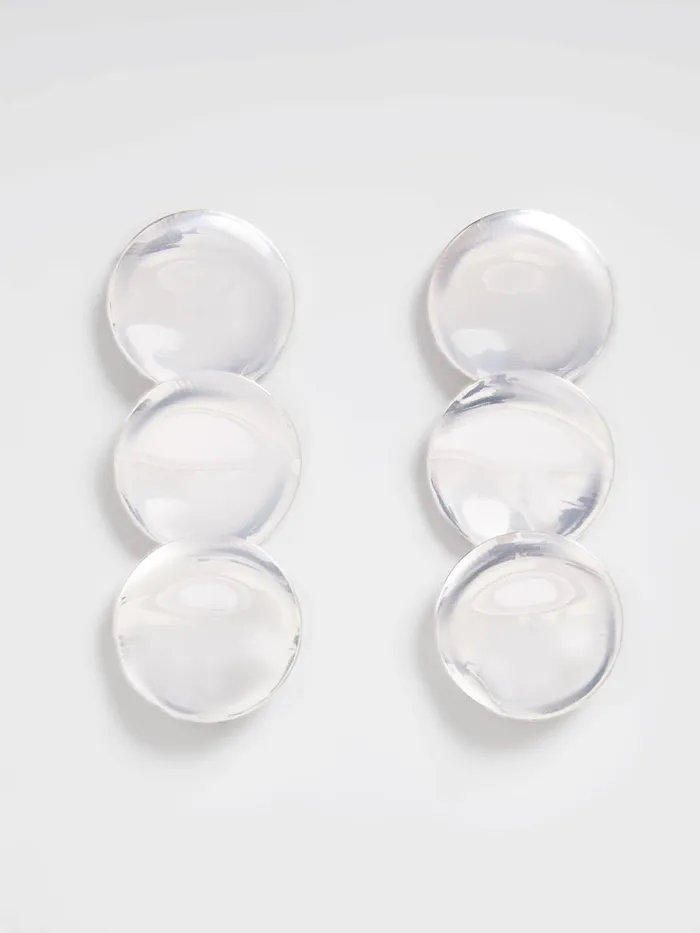 Woman Jewellery French Connection Triple Circle Drop Earrings Silver